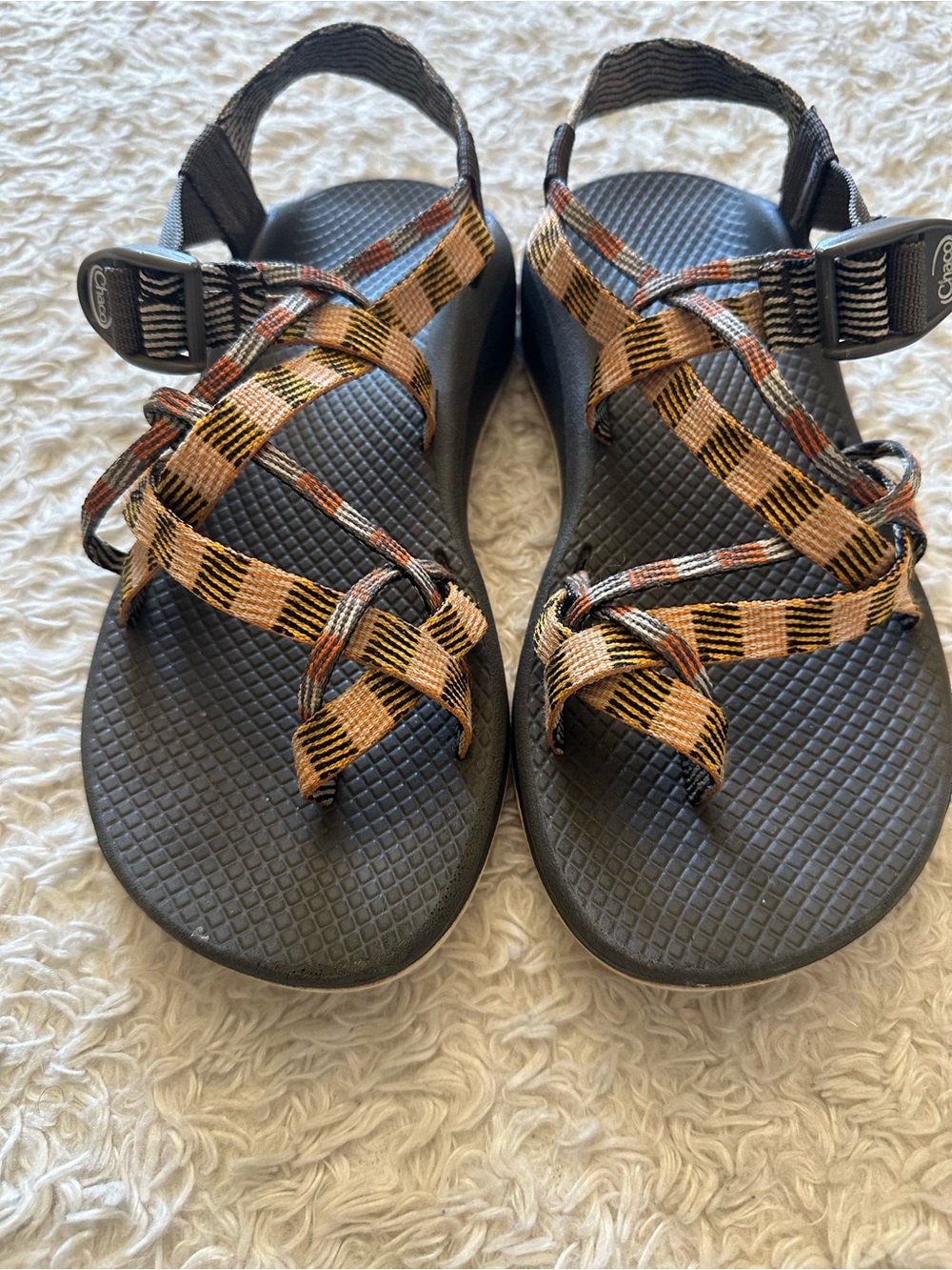 Chaco Women’s Z/Cloud X2 Remix Sandals Brown/Orange Stripe Size 9 - Picture 2 of 8